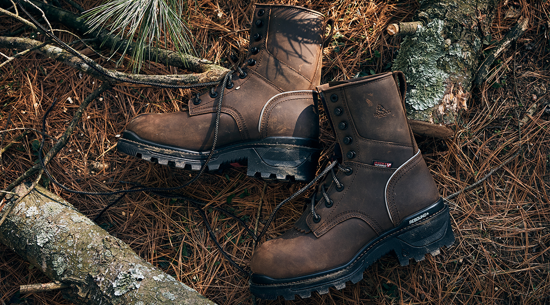 rams horn logger boots